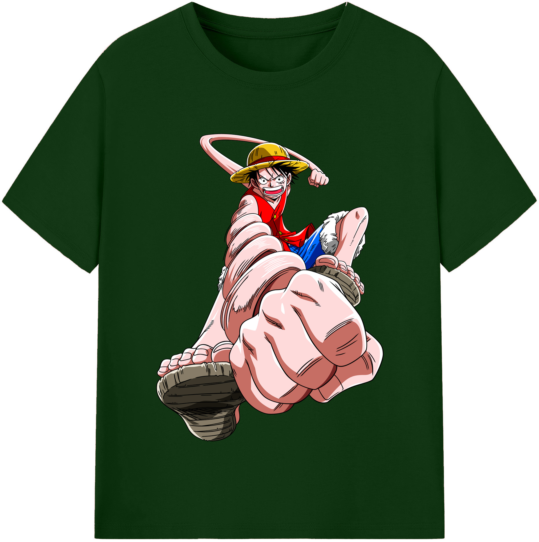 ワンピース モンキー・D・ルフィ ONE PIECE Monkey D. Luffy 綿100％半袖Tシャツ（フロントプリント）